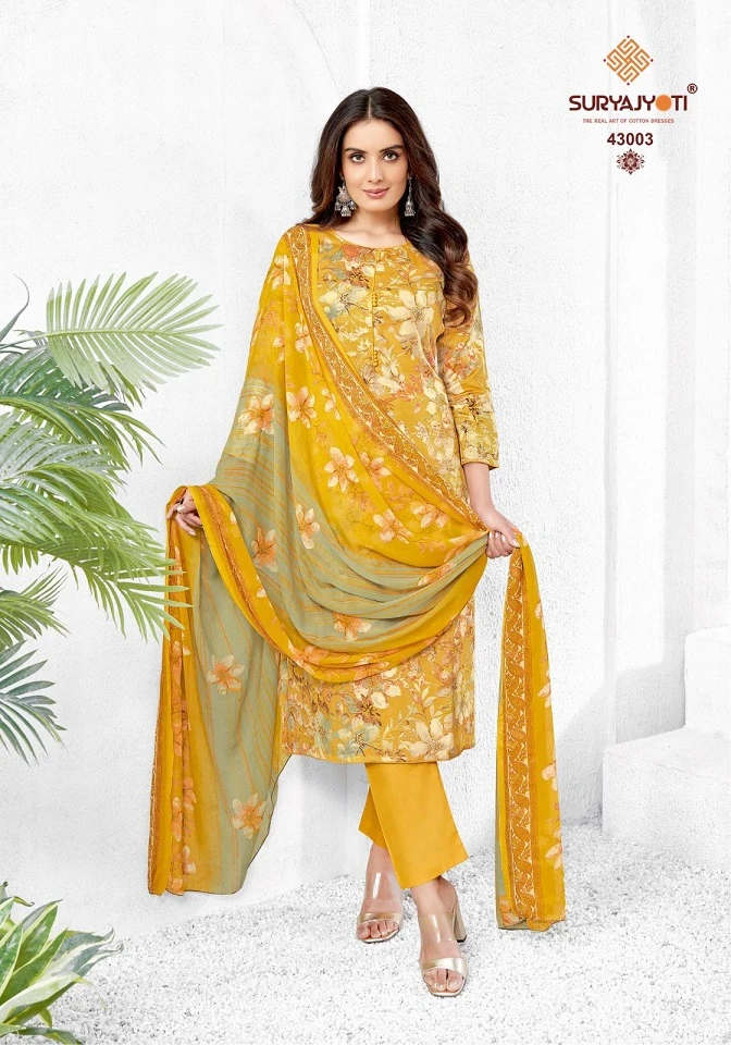 Suryajyoti Naisha Vol 43 Jaam Satin Wholesale Salwar Suit Catalog — Wholesale Salwar Suits, MPA wholesale from Surat — view 9